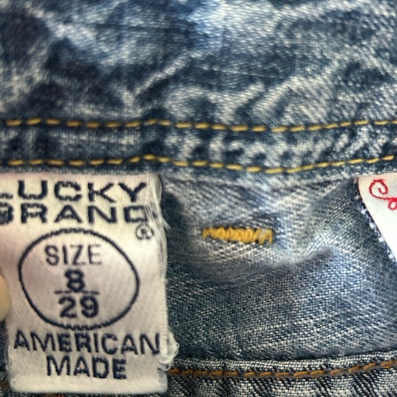 Y2K Lucky Brand Cropped Capris Straight Leg Jeans 90s Vintage 8/29 Granola Girl - Picture 4 of 11